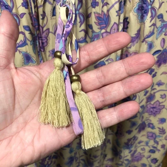 Pink & cream floral Boho maxi dress - Picture 4 of 10